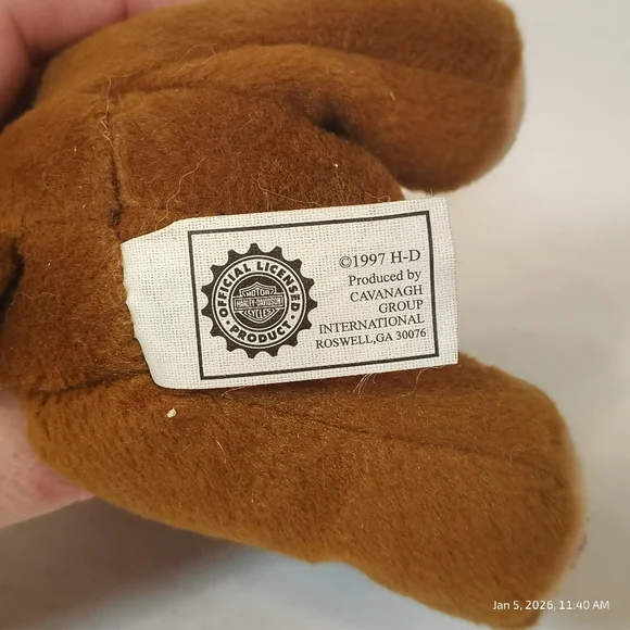HARLEY DAVIDSON ROAMER BIKER BEAR BEAN PLUSH ''97 Fabric Harley Tent ''99 Set - Picture 5 of 10